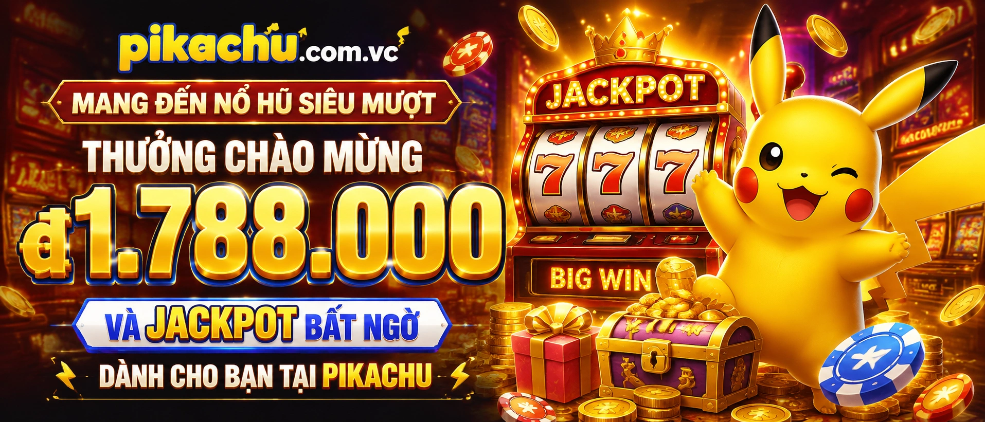 Giao diện slot Nổ Hũ PIKACHU với bảng số liệu và khu thưởng