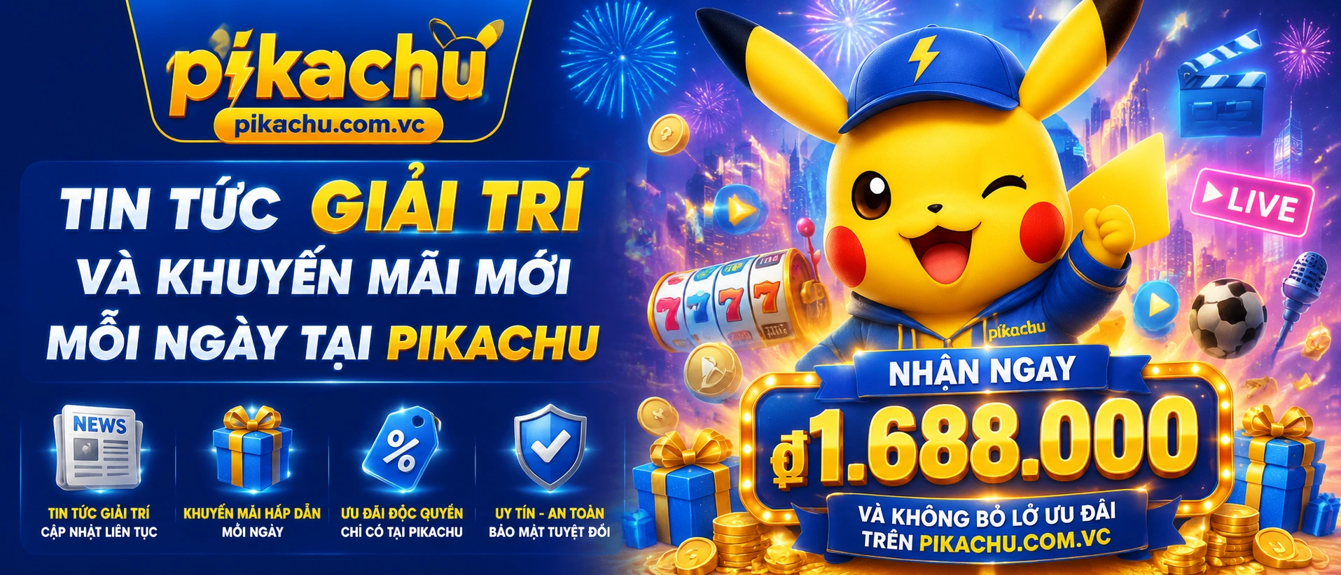 Bản tin cập nhật mới của PIKACHU hiển thị theo dạng card